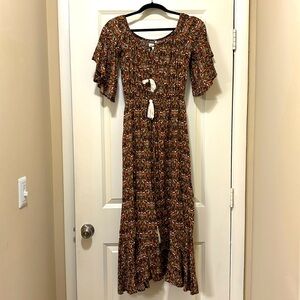 Earthbound boho cinched dress